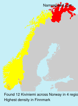 Surname Kiviniemi in Norway Surname Kiviniemi in Norway