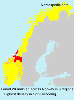 Surname Klakken in Norway Surname Klakken in Norway