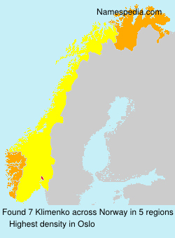 Surname Klimenko in Norway Surname Klimenko in Norway