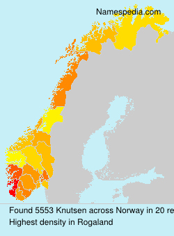 Surname Knutsen in Norway