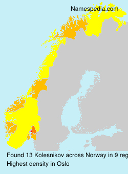 Surname Kolesnikov in Norway Surname Kolesnikov in Norway