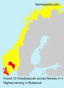 Surname Kolodziejczak in Norway Surname Kolodziejczak in Norway
