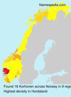 Surname Korhonen in Norway Surname Korhonen in Norway