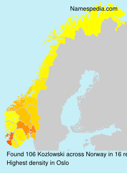 Surname Kozlowski in Norway Surname Kozlowski in Norway