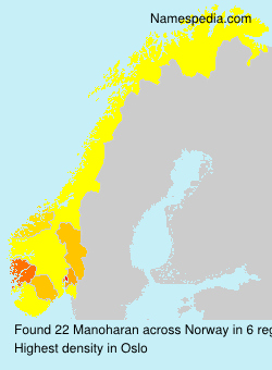 Surname Manoharan in Norway Surname Manoharan in Norway