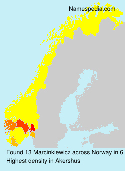 Surname Marcinkiewicz in Norway Surname Marcinkiewicz in Norway