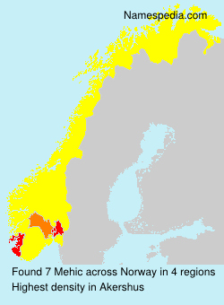 Surname Mehic in Norway Surname Mehic in Norway