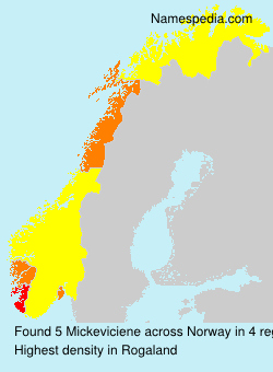 Surname Mickeviciene in Norway Surname Mickeviciene in Norway