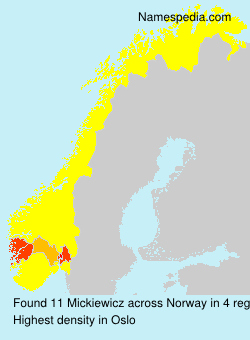 Surname Mickiewicz in Norway Surname Mickiewicz in Norway