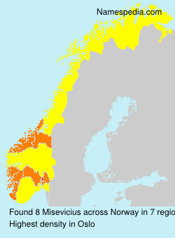 Surname Misevicius in Norway Surname Misevicius in Norway