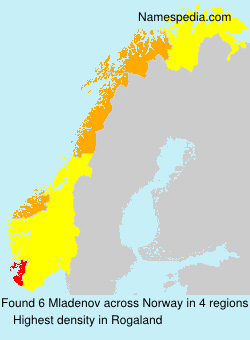 Surname Mladenov in Norway Surname Mladenov in Norway
