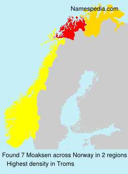 Surname Moaksen in Norway Surname Moaksen in Norway