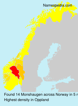 Surname Monshaugen in Norway