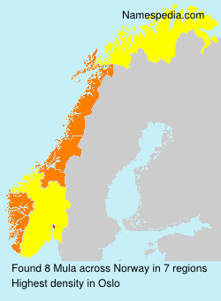Surname Mula in Norway Surname Mula in Norway