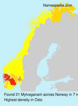 Surname Mylvaganam in Norway Surname Mylvaganam in Norway