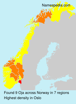 Surname Oja in Norway Surname Oja in Norway
