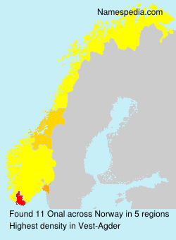 Surname Onal in Norway Surname Onal in Norway