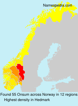 Surname Onsum in Norway Surname Onsum in Norway