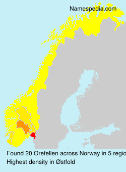 Surname Orefellen in Norway Surname Orefellen in Norway