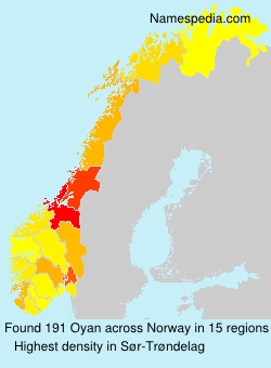 Surname Oyan in Norway