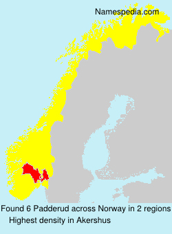 Surname Padderud in Norway Surname Padderud in Norway