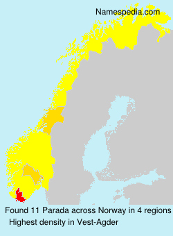 Surname Parada in Norway Surname Parada in Norway