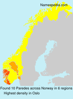 Surname Paredes in Norway Surname Paredes in Norway