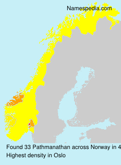 Surname Pathmanathan in Norway Surname Pathmanathan in Norway