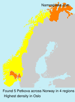 Surname Petkova in Norway Surname Petkova in Norway