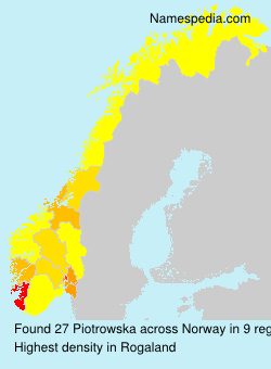 Surname Piotrowska in Norway Surname Piotrowska in Norway