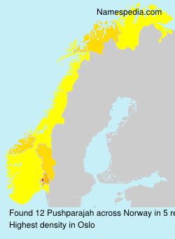Surname Pushparajah in Norway Surname Pushparajah in Norway