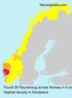 Surname Raunehaug in Norway