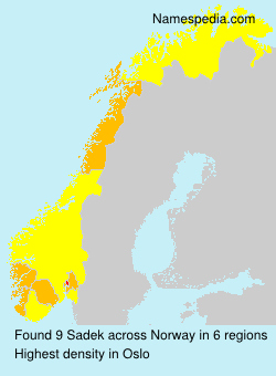 Surname Sadek in Norway Surname Sadek in Norway