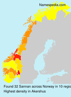 Surname Sannan in Norway Surname Sannan in Norway