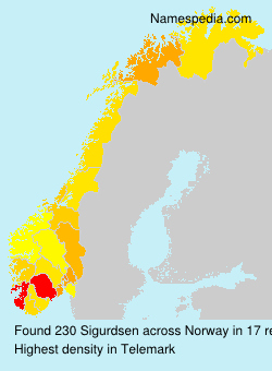 Surname Sigurdsen in Norway