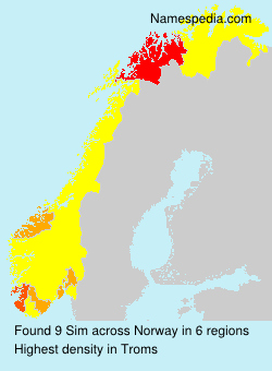 Surname Sim in Norway Surname Sim in Norway
