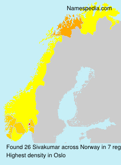 Surname Sivakumar in Norway Surname Sivakumar in Norway