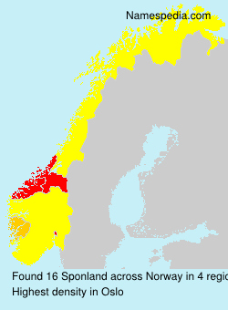 Surname Sponland in Norway Surname Sponland in Norway
