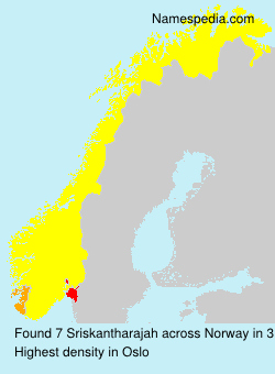 Surname Sriskantharajah in Norway Surname Sriskantharajah in Norway