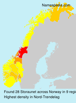 Surname Storaunet in Norway