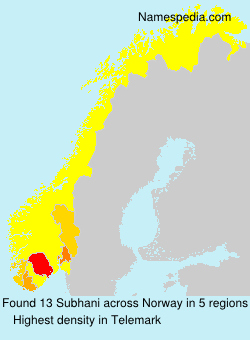 Surname Subhani in Norway Surname Subhani in Norway