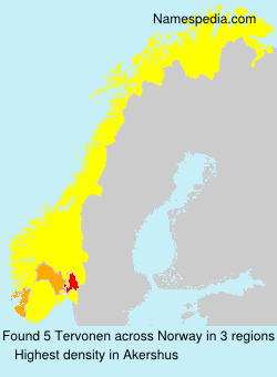 Surname Tervonen in Norway Surname Tervonen in Norway