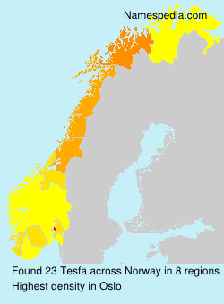 Surname Tesfa in Norway Surname Tesfa in Norway