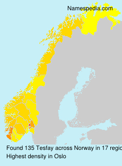 Surname Tesfay in Norway Surname Tesfay in Norway