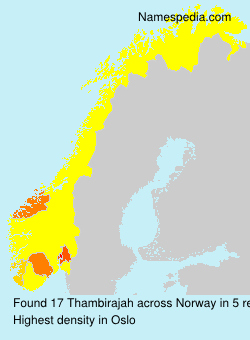 Surname Thambirajah in Norway Surname Thambirajah in Norway