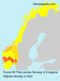 Surname Thiis in Norway Surname Thiis in Norway