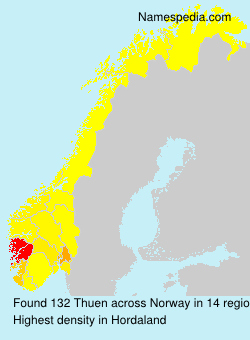 Surname Thuen in Norway