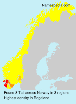 Surname Tial in Norway Surname Tial in Norway