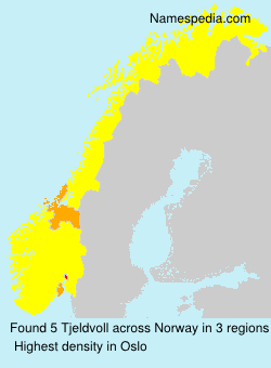 Surname Tjeldvoll in Norway
