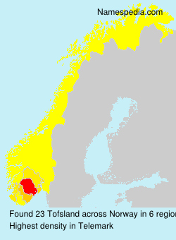 Surname Tofsland in Norway Surname Tofsland in Norway